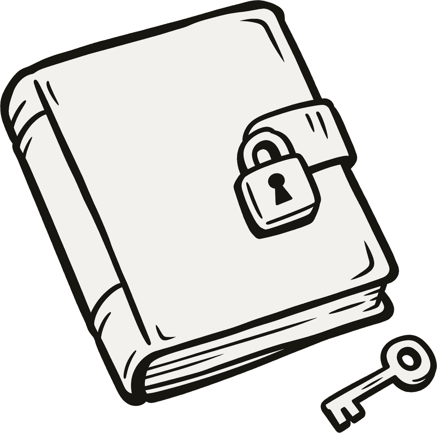 A diary with a little padlock, its key lying beside it.